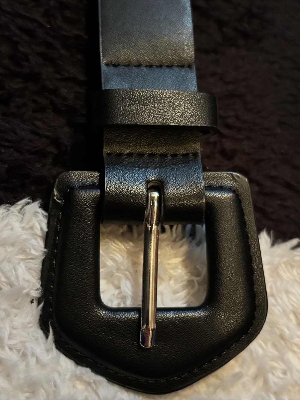 Black Leather Belt with black Buckle